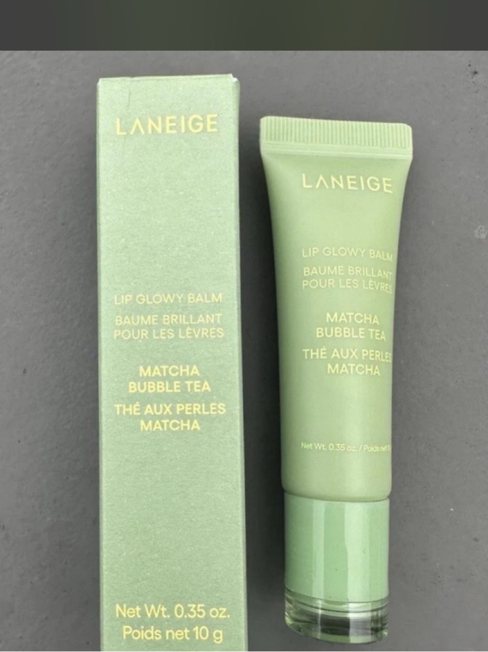 Laneige Lip Glowy Balm Matcha Bubble Tea Nourish + Hydrate + Gloss 0.35oz NIB